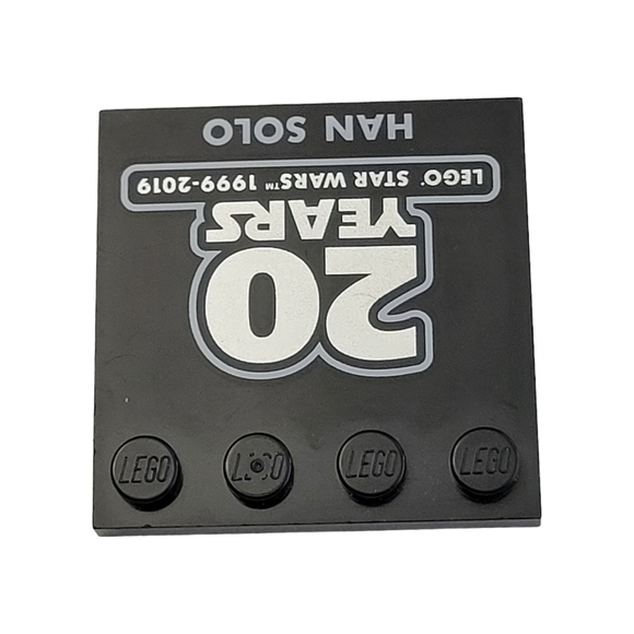 Lego Star Wars '20 Years Han Solo Tile W Studded Edge #7-05 6179 Black 1999-2019 - Picture 2 of 4